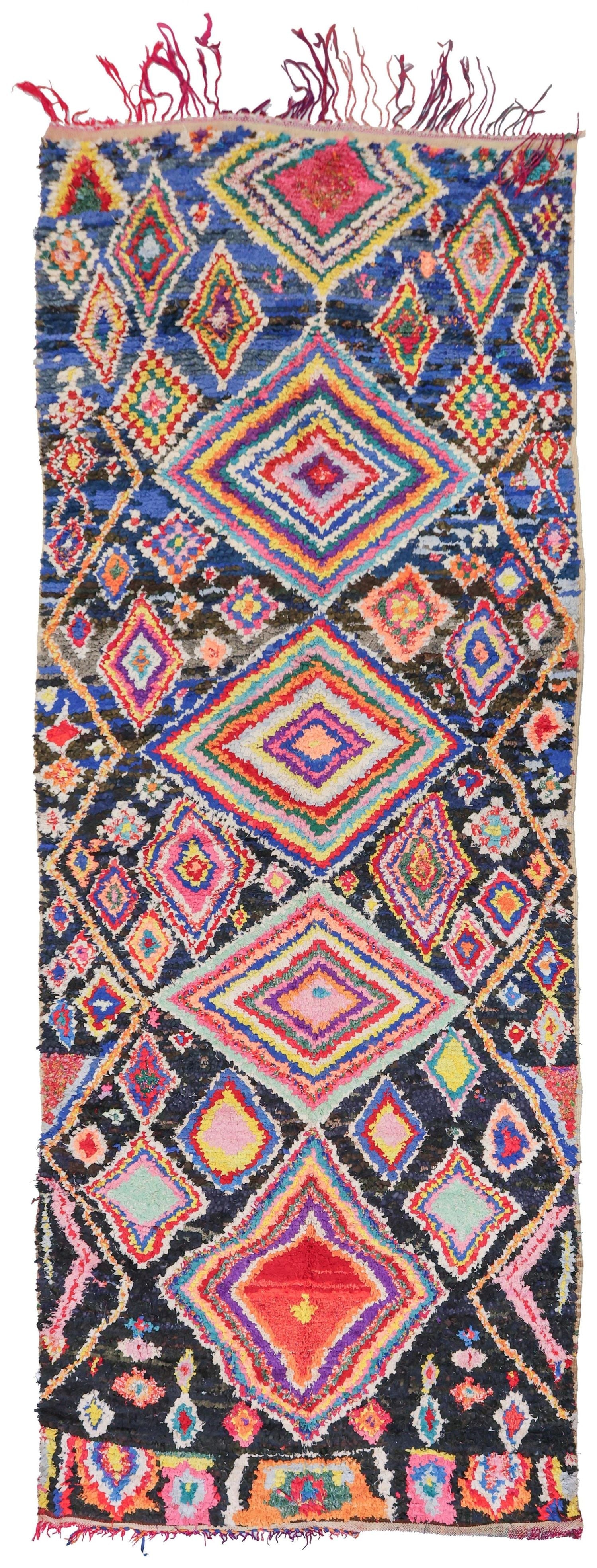 Vintage Boucherouite Handwoven Tribal Rug