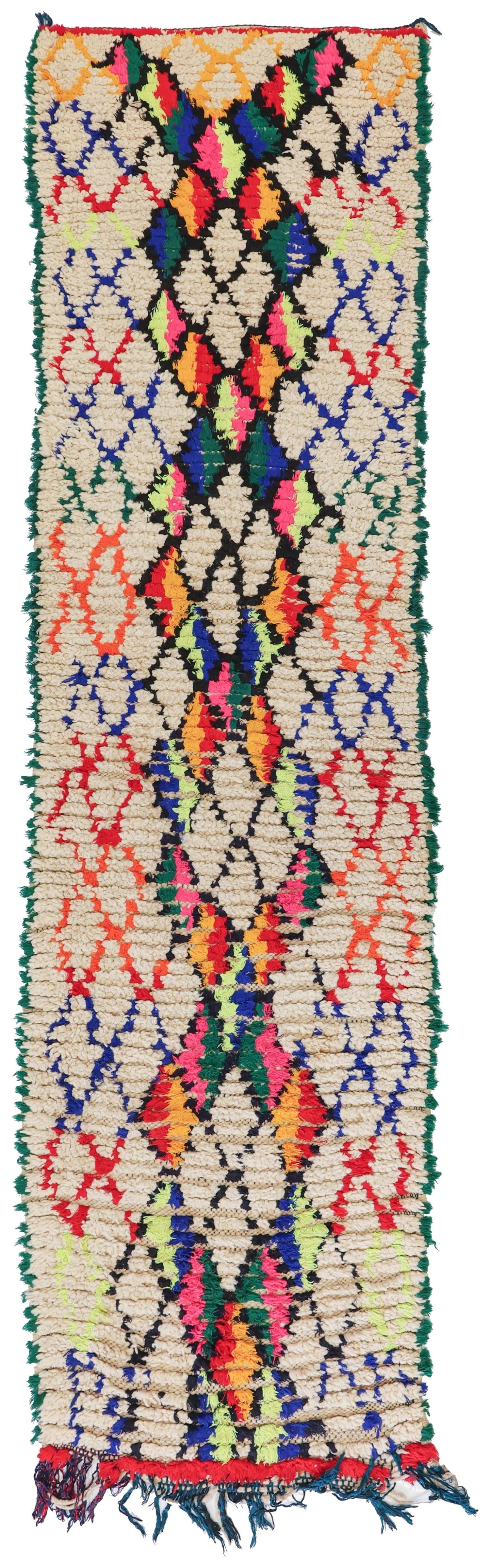 Vintage Boucherouite Handwoven Tribal Rug