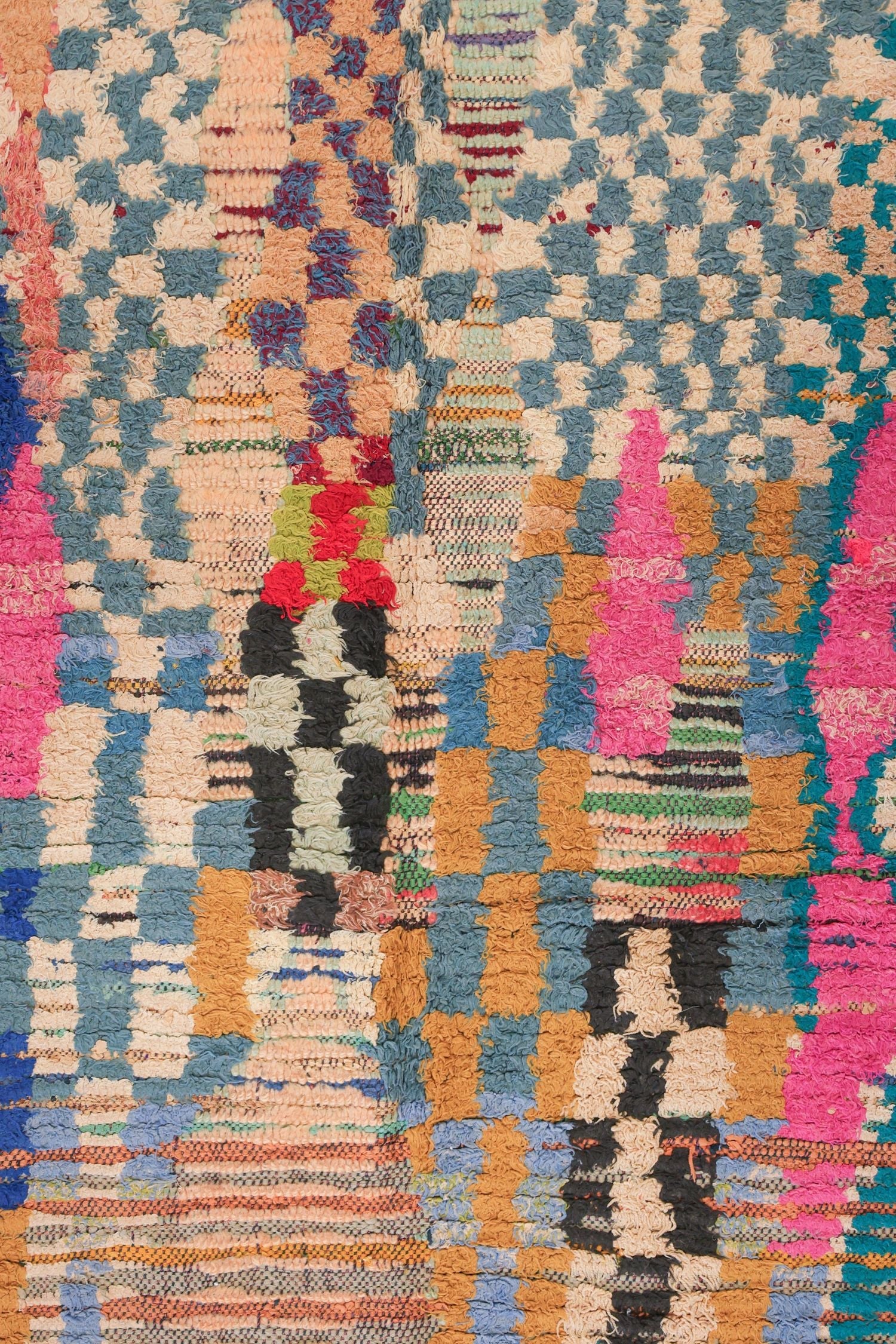 Vintage Boucherouite Handwoven Tribal Rug, J71885