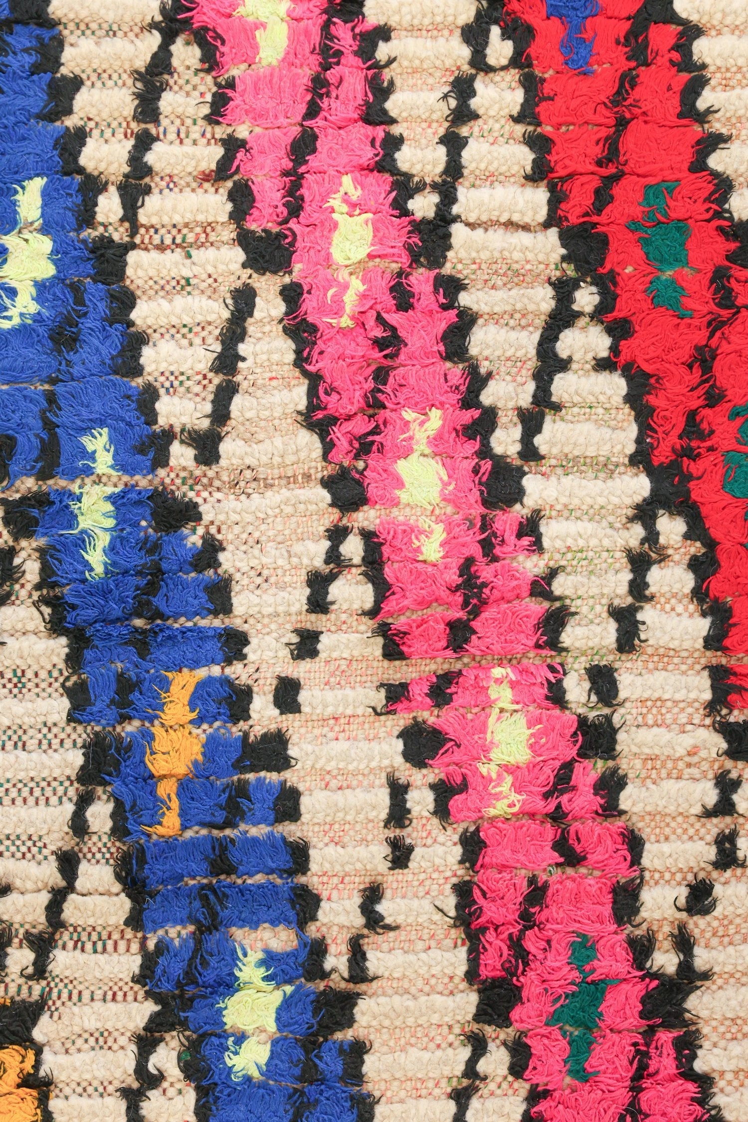Vintage Boucherouite Handwoven Tribal Rug, J71890
