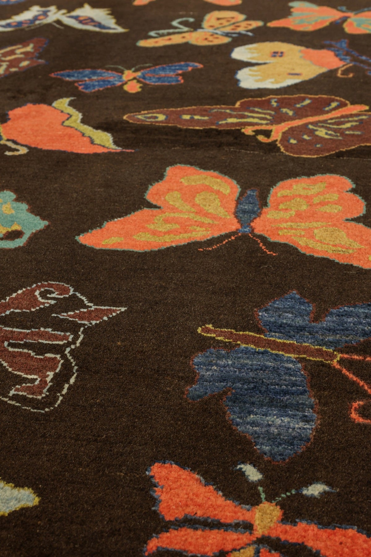 Butterflies Handwoven Tribal Rug, J79577