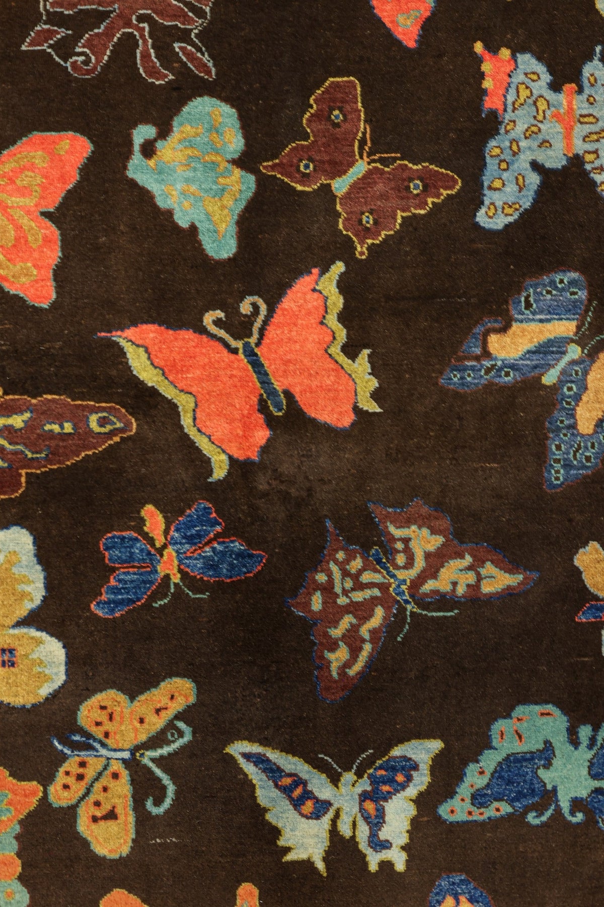 Butterflies Handwoven Tribal Rug, J79577