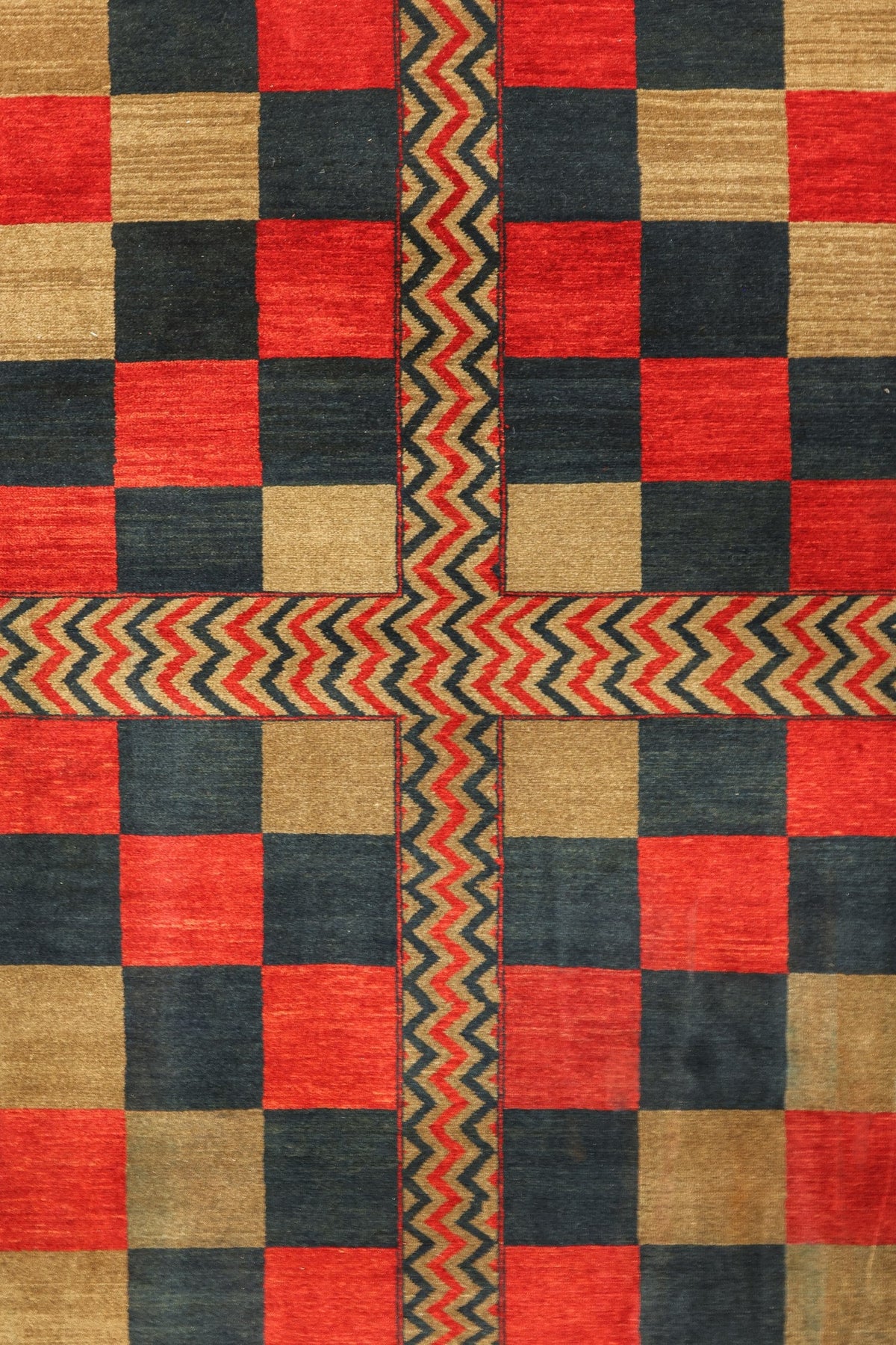 Checker Board Handwoven Tribal Rug, J79572