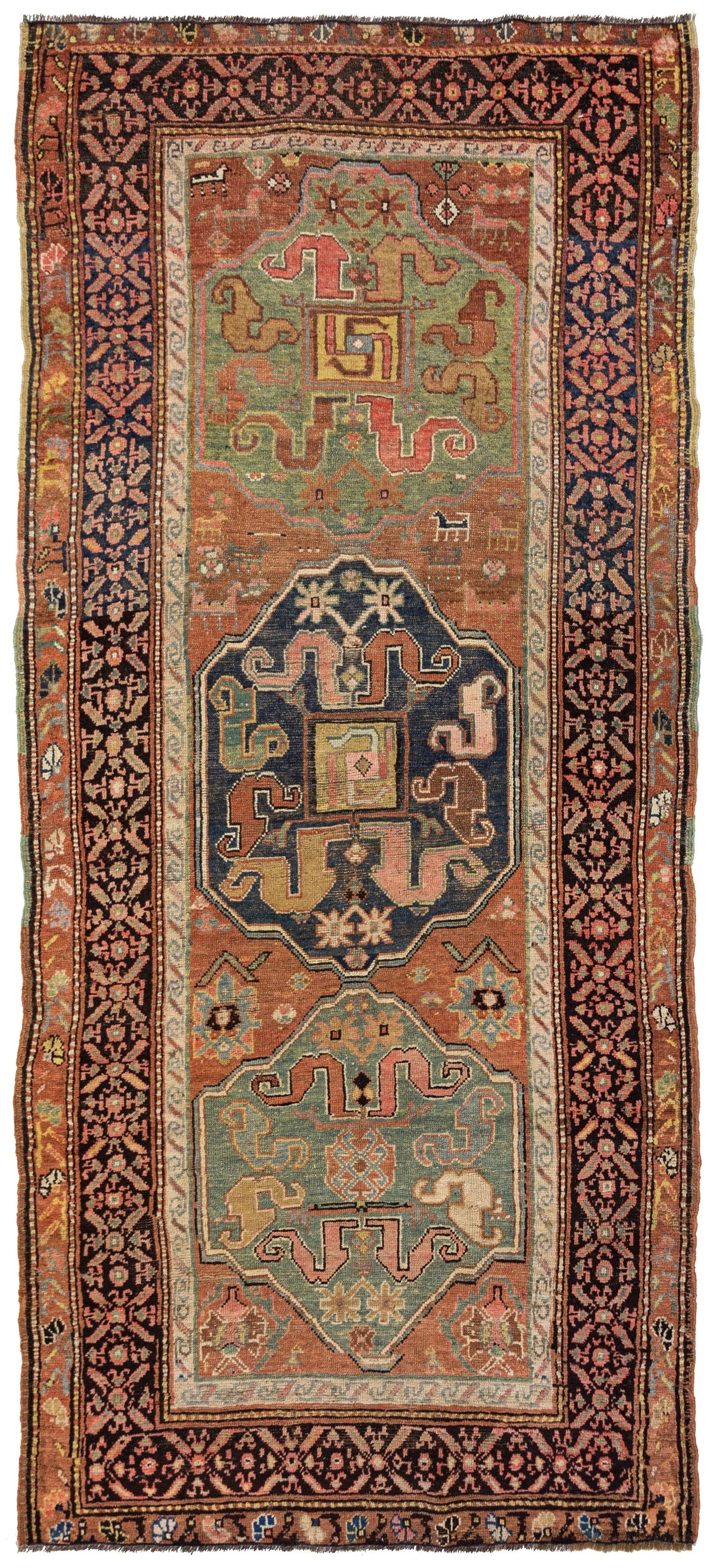 Antique Cloudband Karabagh Handwoven Tribal Rug