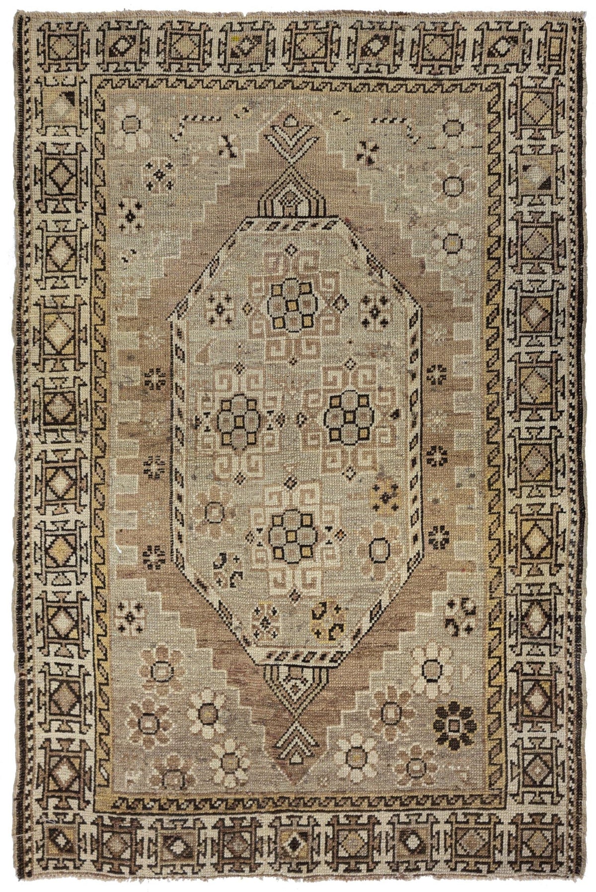 Vintage Derband Handwoven Tribal Rug