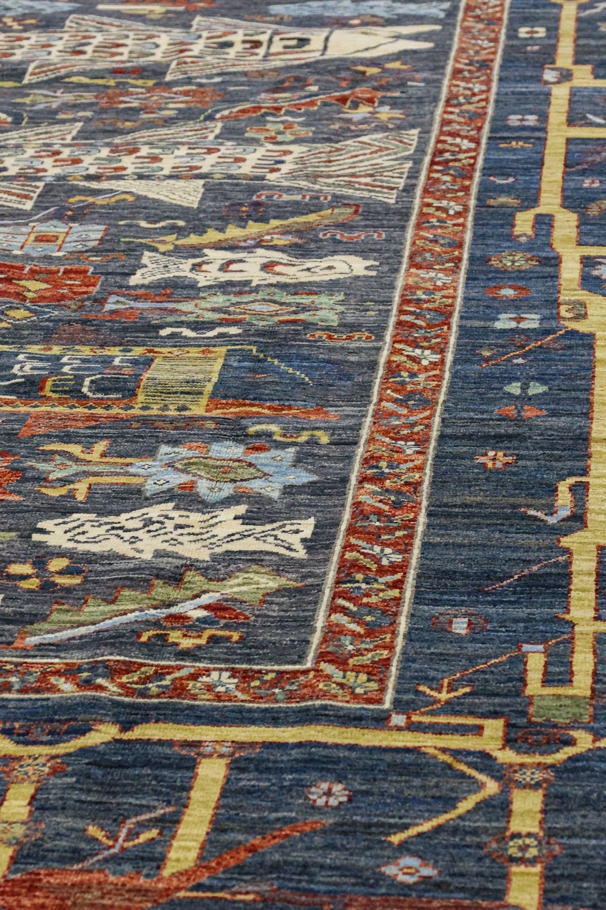Dworsky Fish Handwoven Tribal Rug, J81373