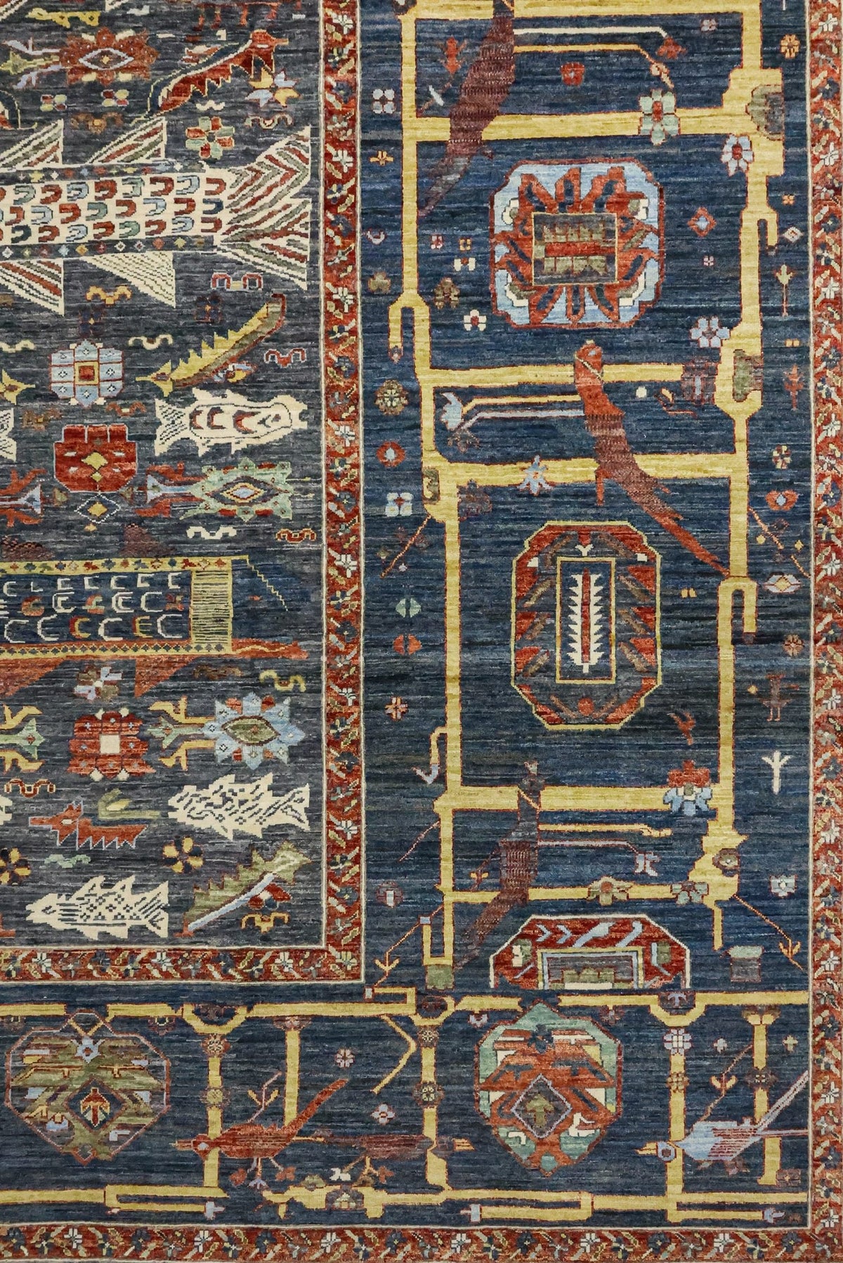 Dworsky Fish Handwoven Tribal Rug, J81373