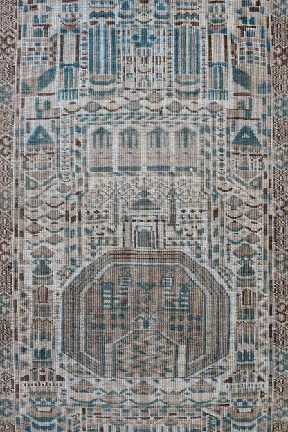 Vintage Ersari Handwoven Tribal Rug, J67469