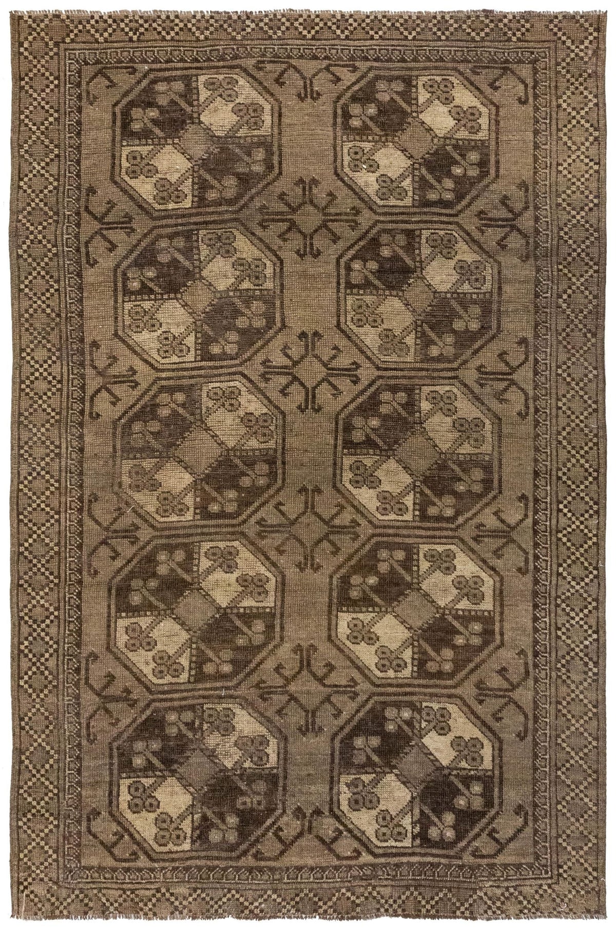 Vintage Ersari Handwoven Tribal Rug