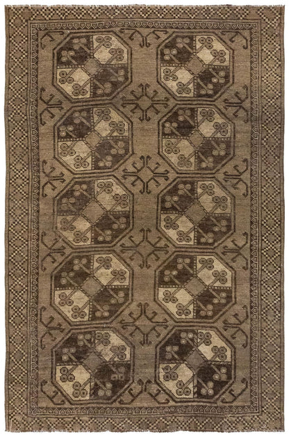 Vintage Ersari Handwoven Tribal Rug