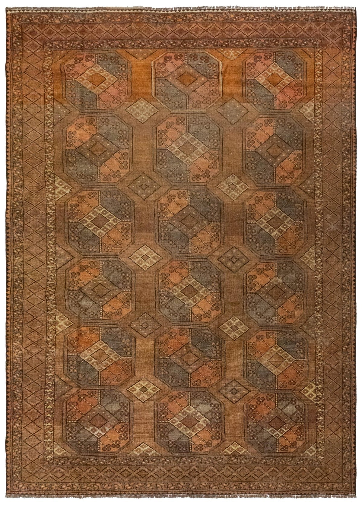 Vintage Ersari Handwoven Tribal Rug