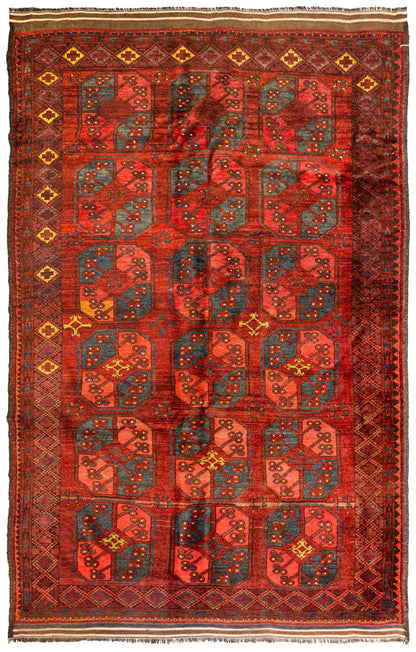Antique Ersari Handwoven Tribal Rug