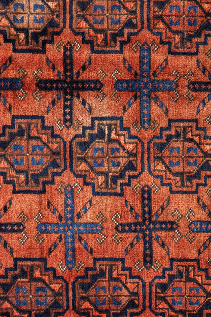 Vintage Ersari Handwoven Tribal Rug, J87324