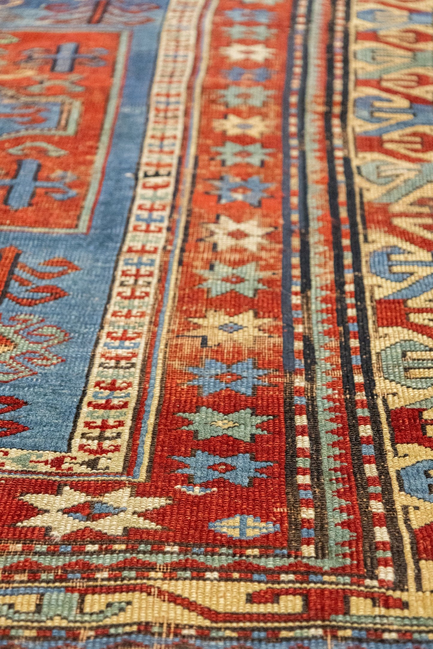 Vintage Fachralo Kazak Handwoven Tribal Rug, J87183