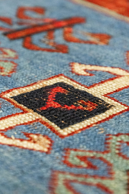 Vintage Fachralo Kazak Handwoven Tribal Rug, J87183