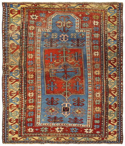 Vintage Fachralo Kazak Handwoven Tribal Rug