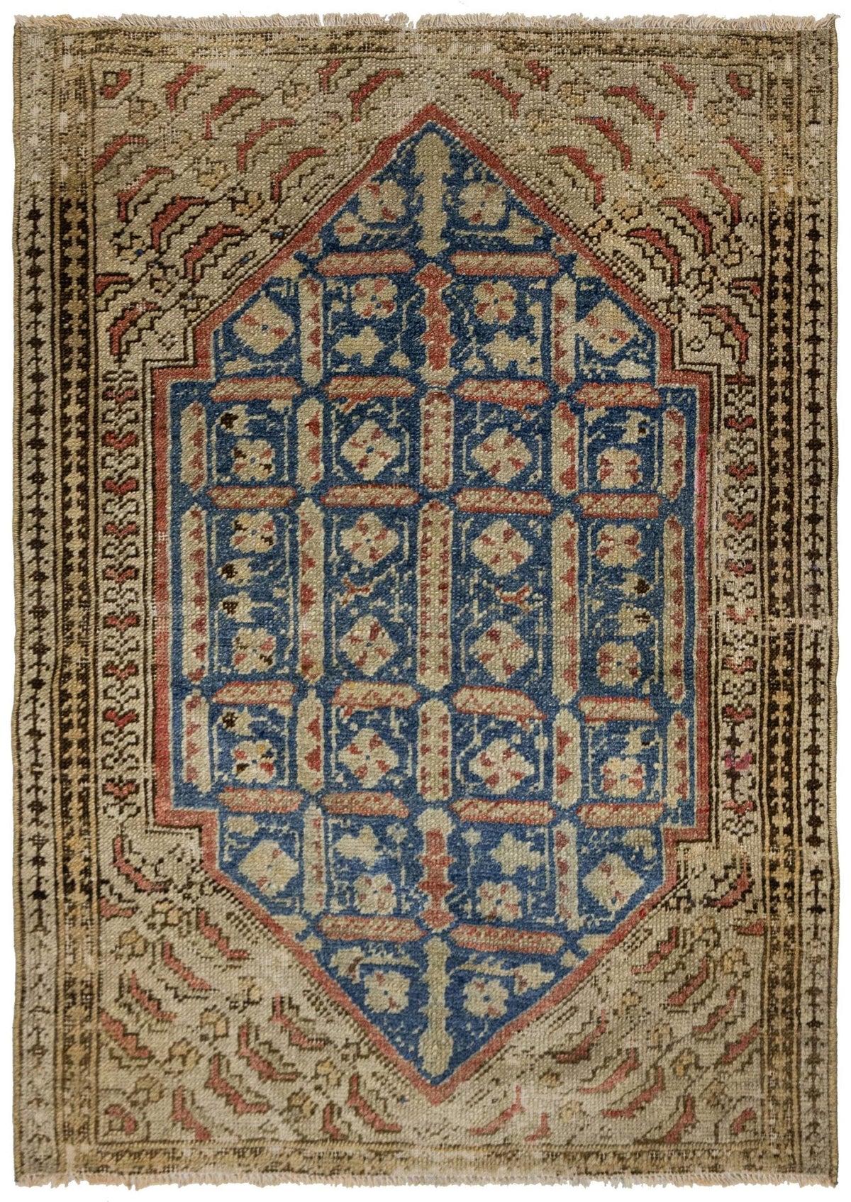 Vintage Ghiordes Handwoven Tribal Rug