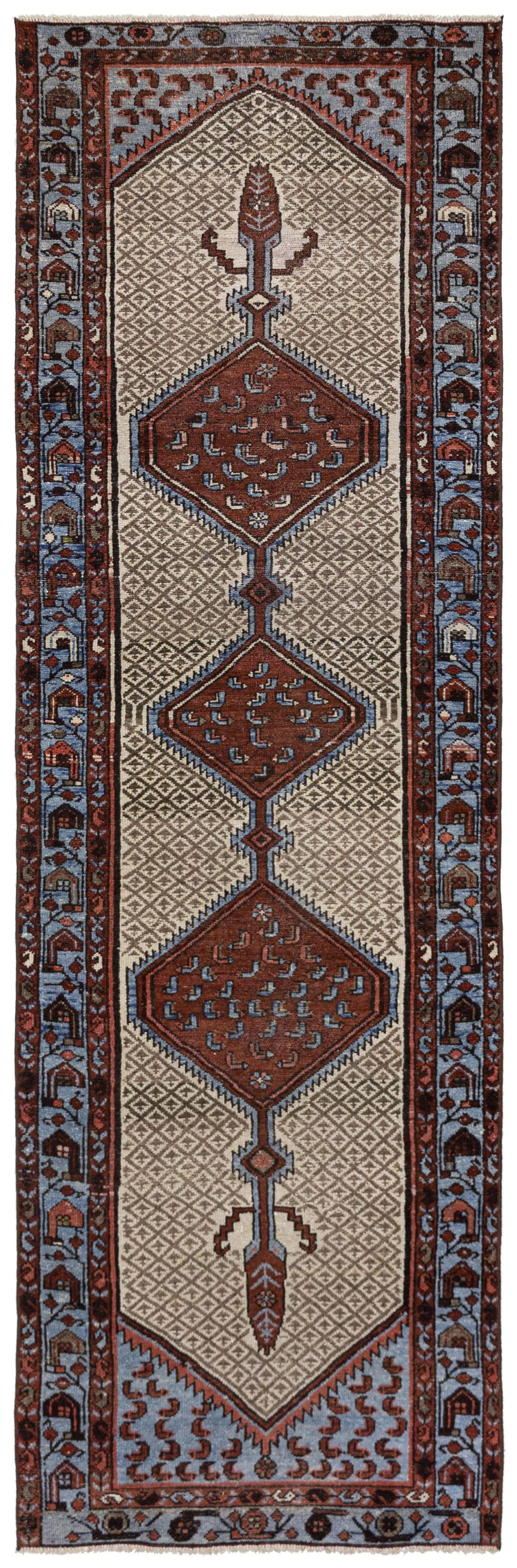 Vintage Hamadan Handwoven Tribal Rug