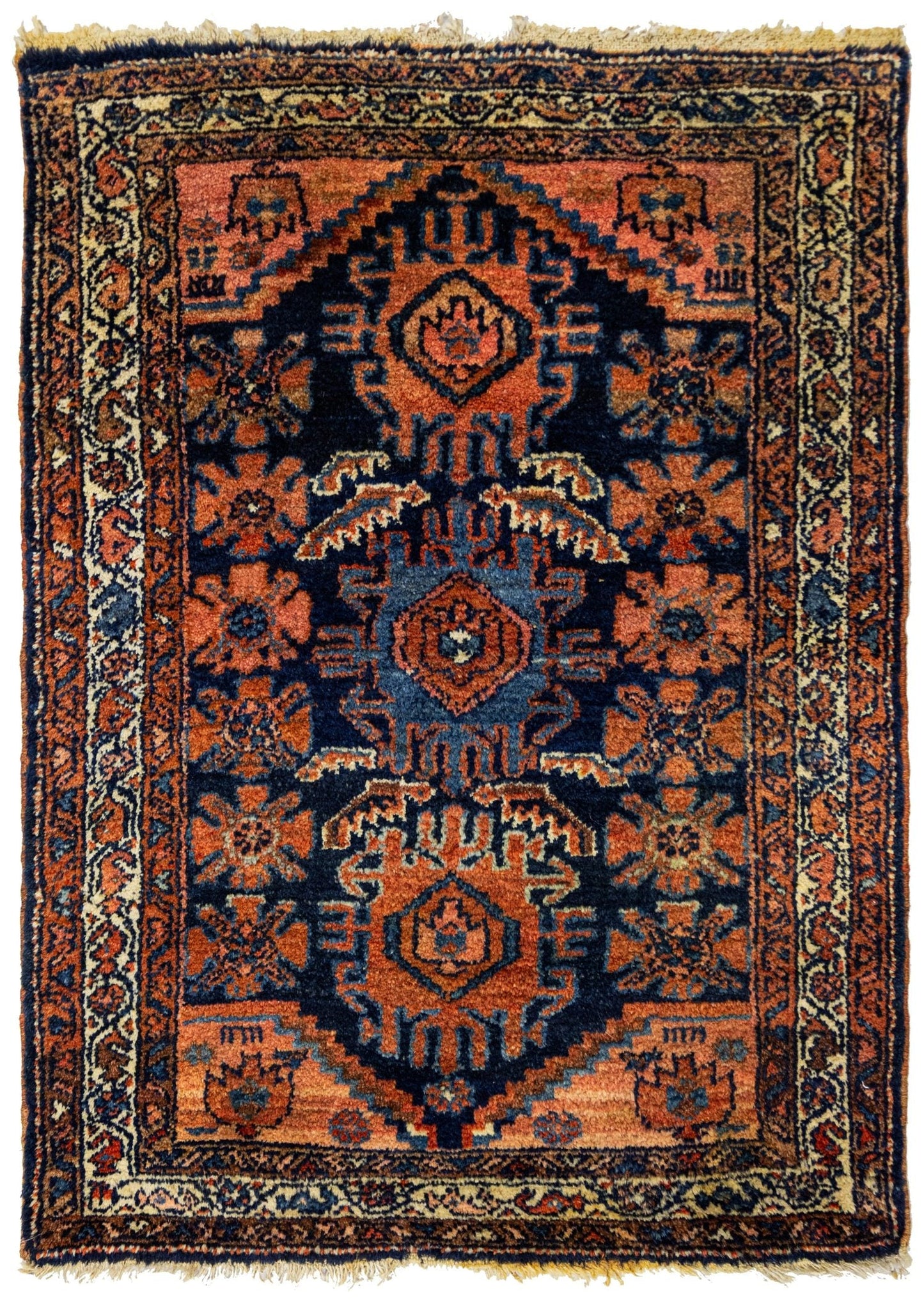 Antique Hamadan Handwoven Tribal Rug