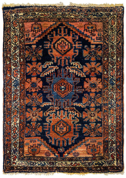 Antique Hamadan Handwoven Tribal Rug