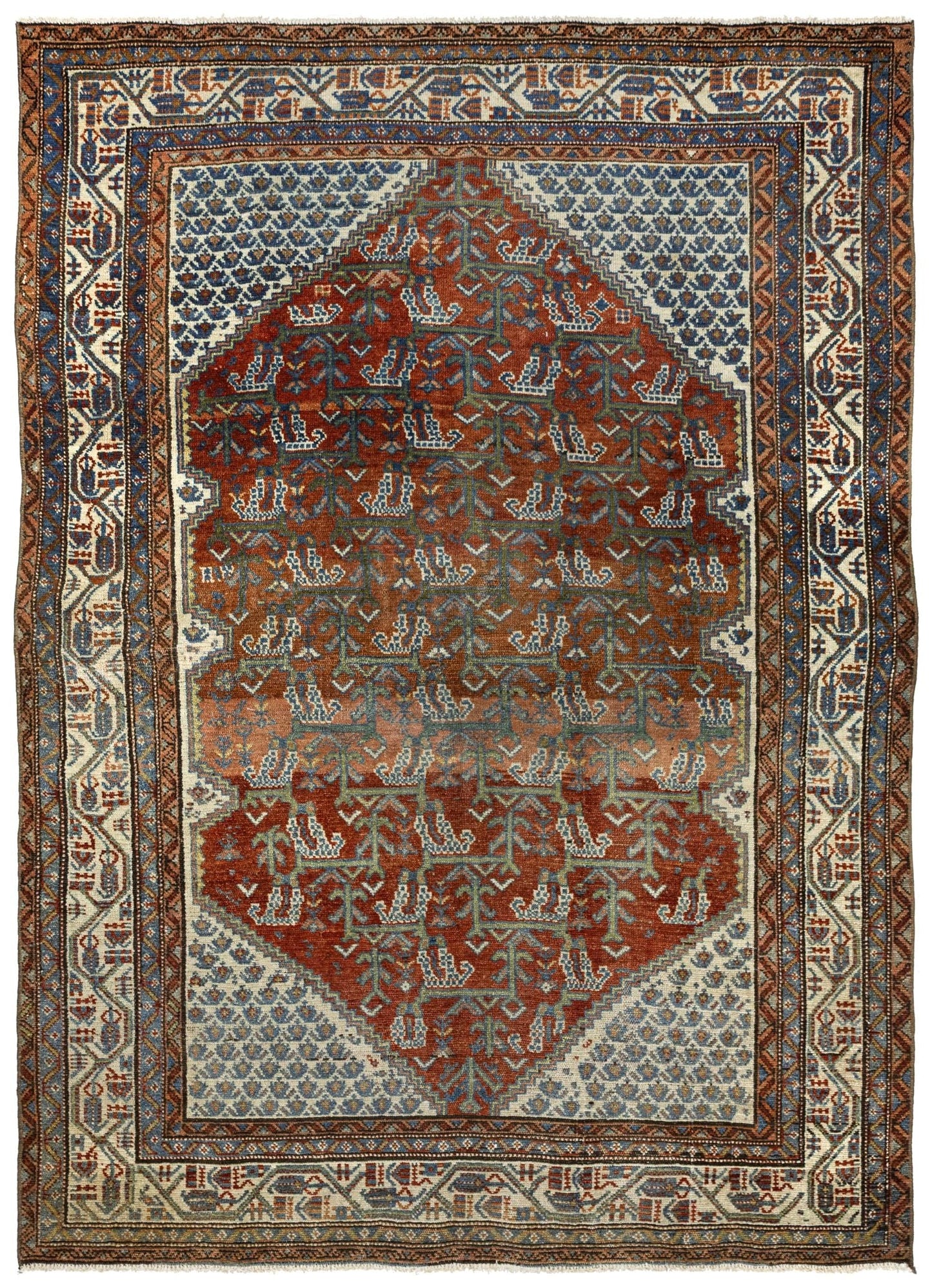 Vintage Hamadan Handwoven Tribal Rug