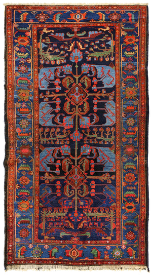 Antique Hamadan Handwoven Tribal Rug