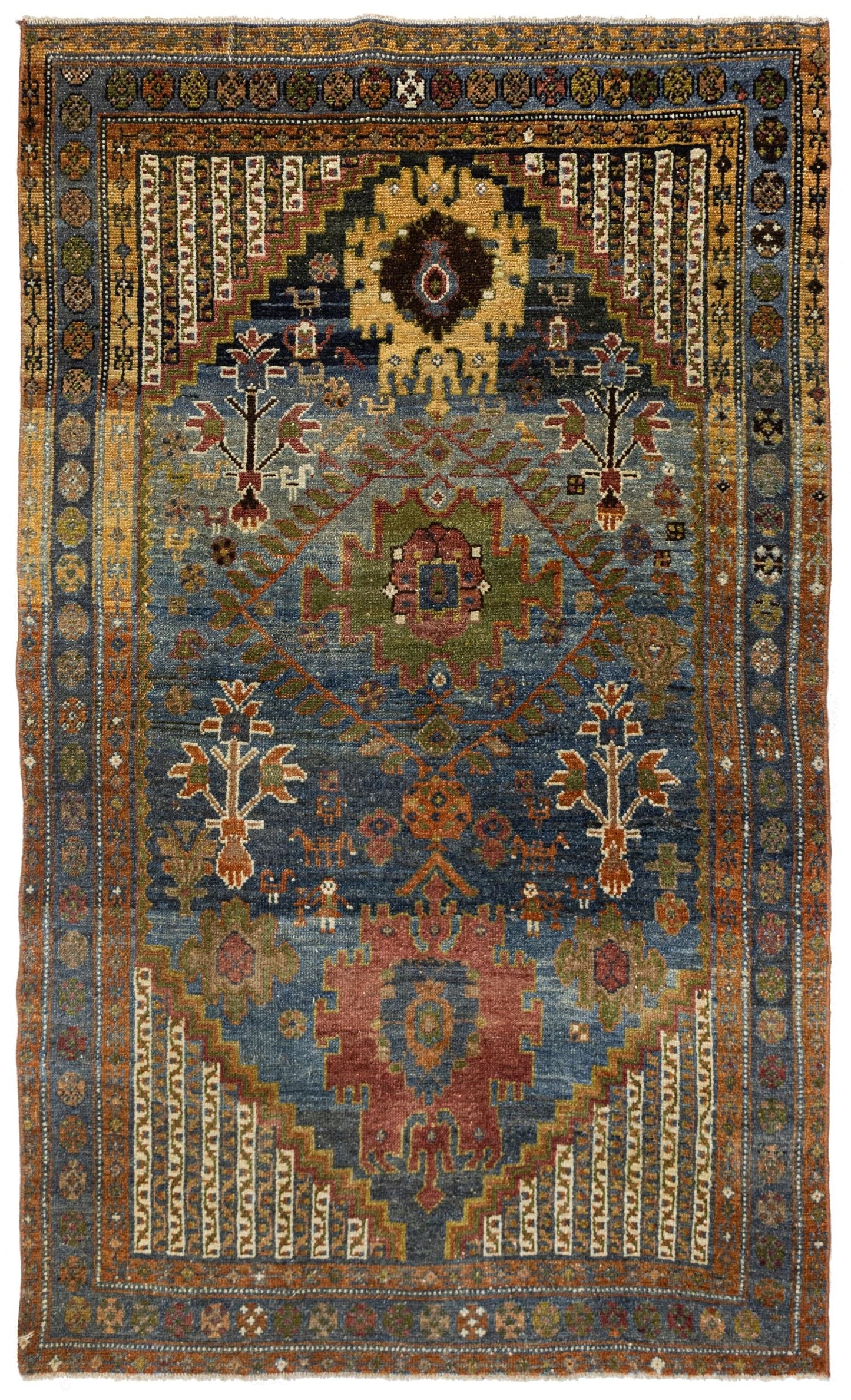 Antique Hamadan Handwoven Tribal Rug