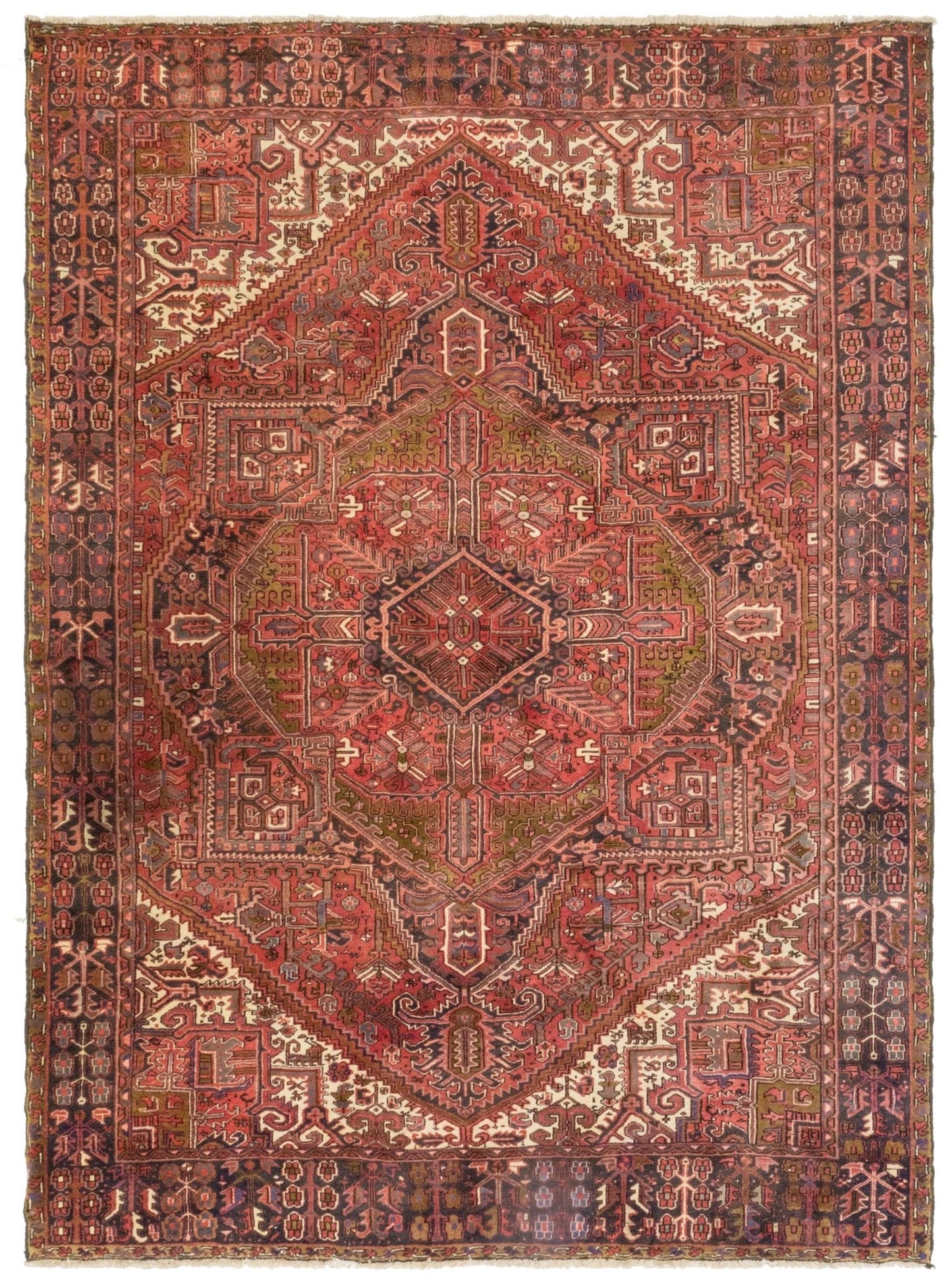 Antique Heriz Handwoven Tribal Rug