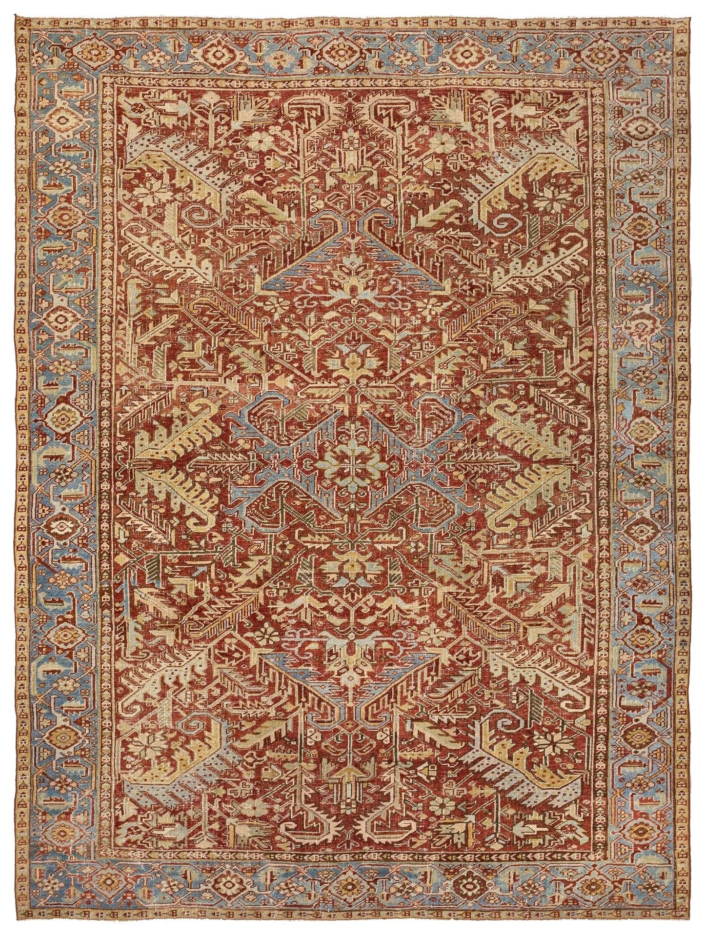 Vintage Heriz Handwoven Tribal Rug
