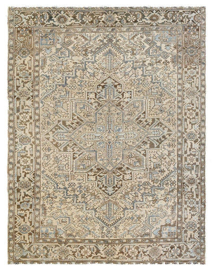 Vintage Heriz Handwoven Tribal Rug
