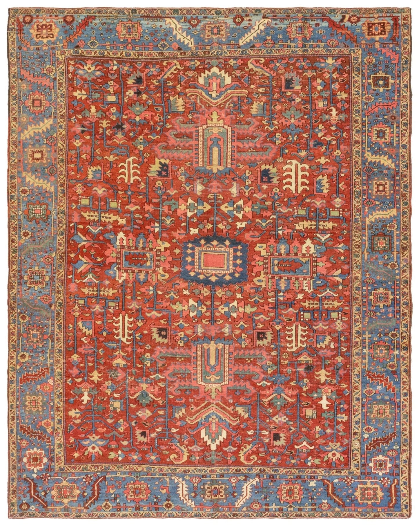 Antique Heriz Handwoven Tribal Rug