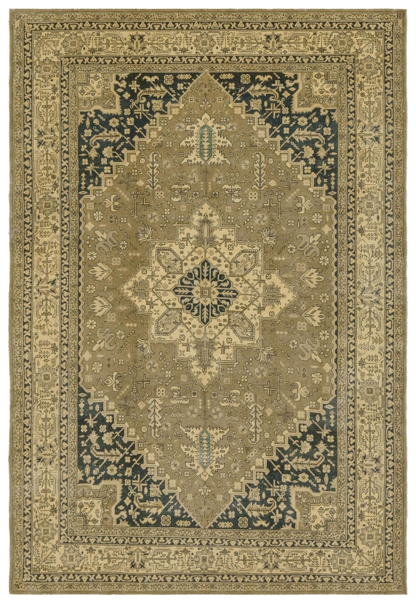Vintage Heriz Handwoven Tribal Rug
