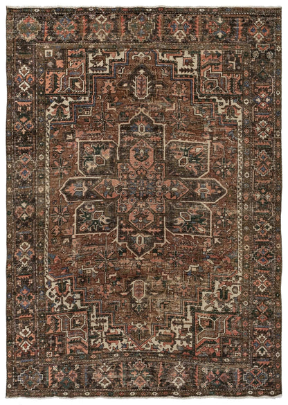 Vintage Heriz Handwoven Tribal Rug