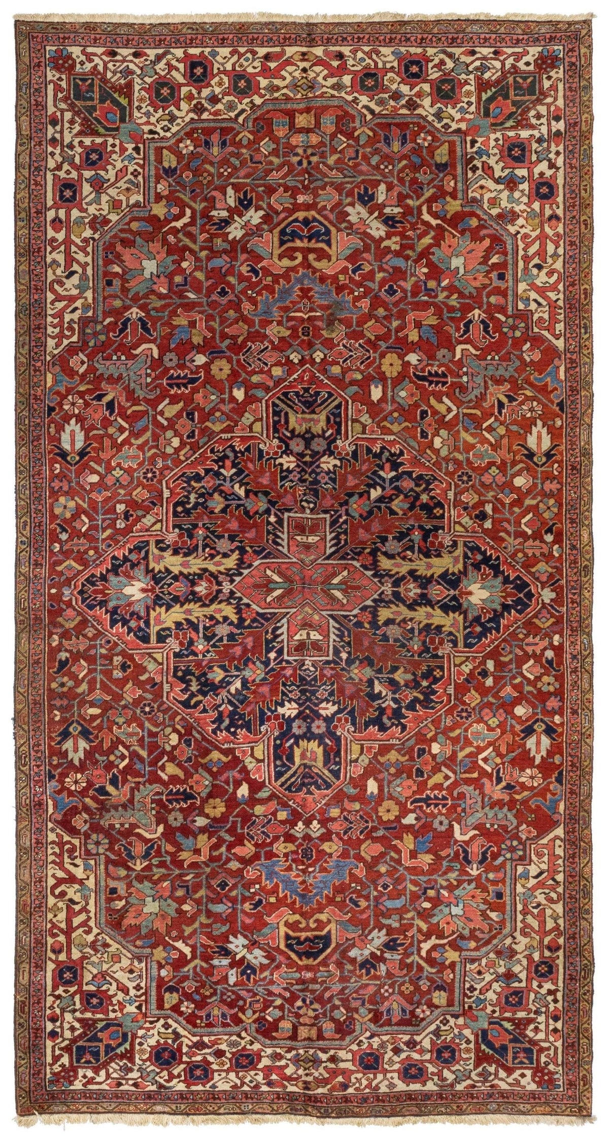 Antique Heriz Handwoven Tribal Rug