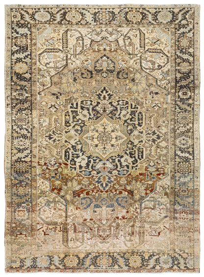 Vintage Heriz Handwoven Tribal Rug