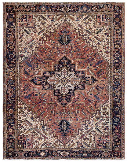 Vintage Heriz Handwoven Tribal Rug