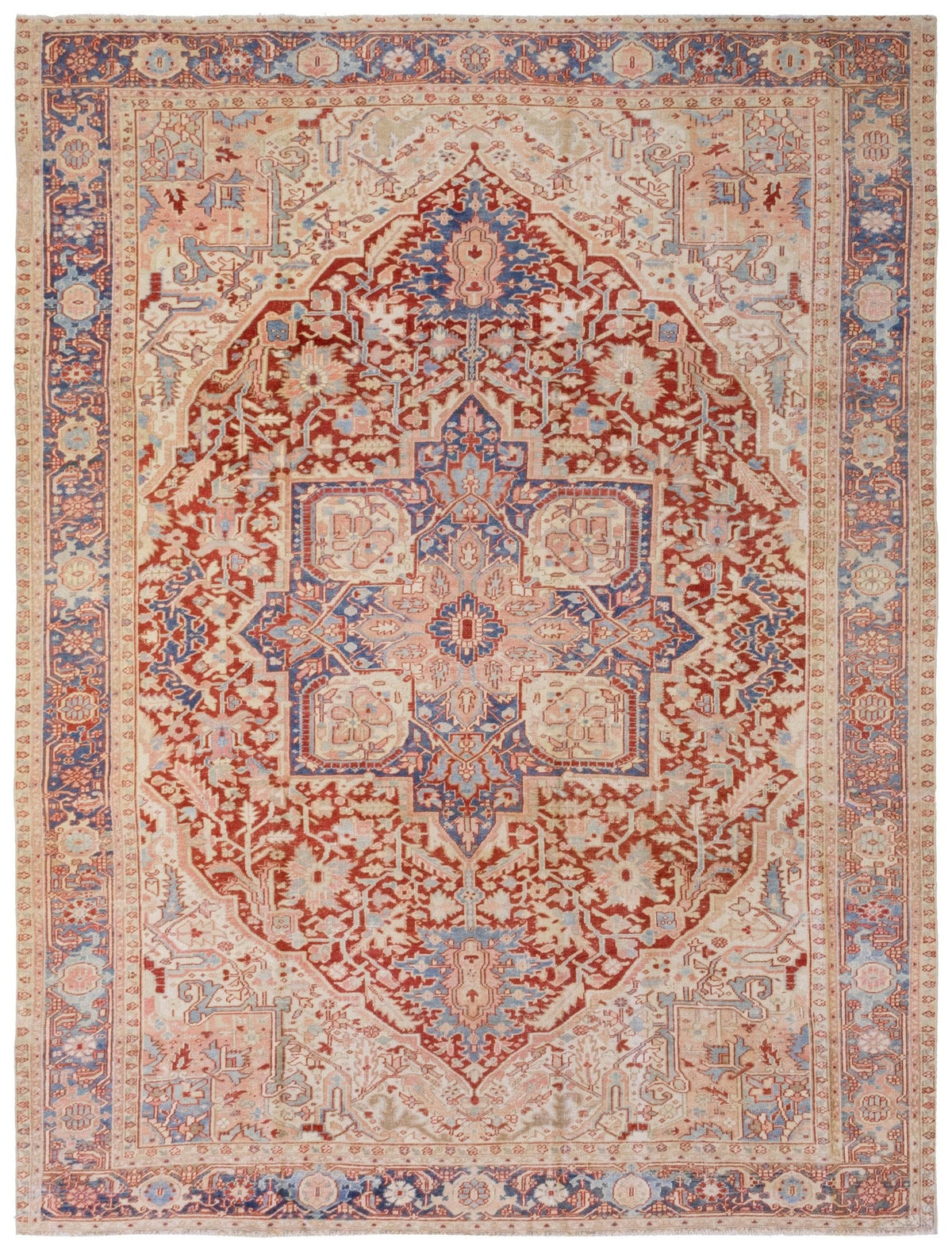 Vintage Heriz Handwoven Tribal Rug
