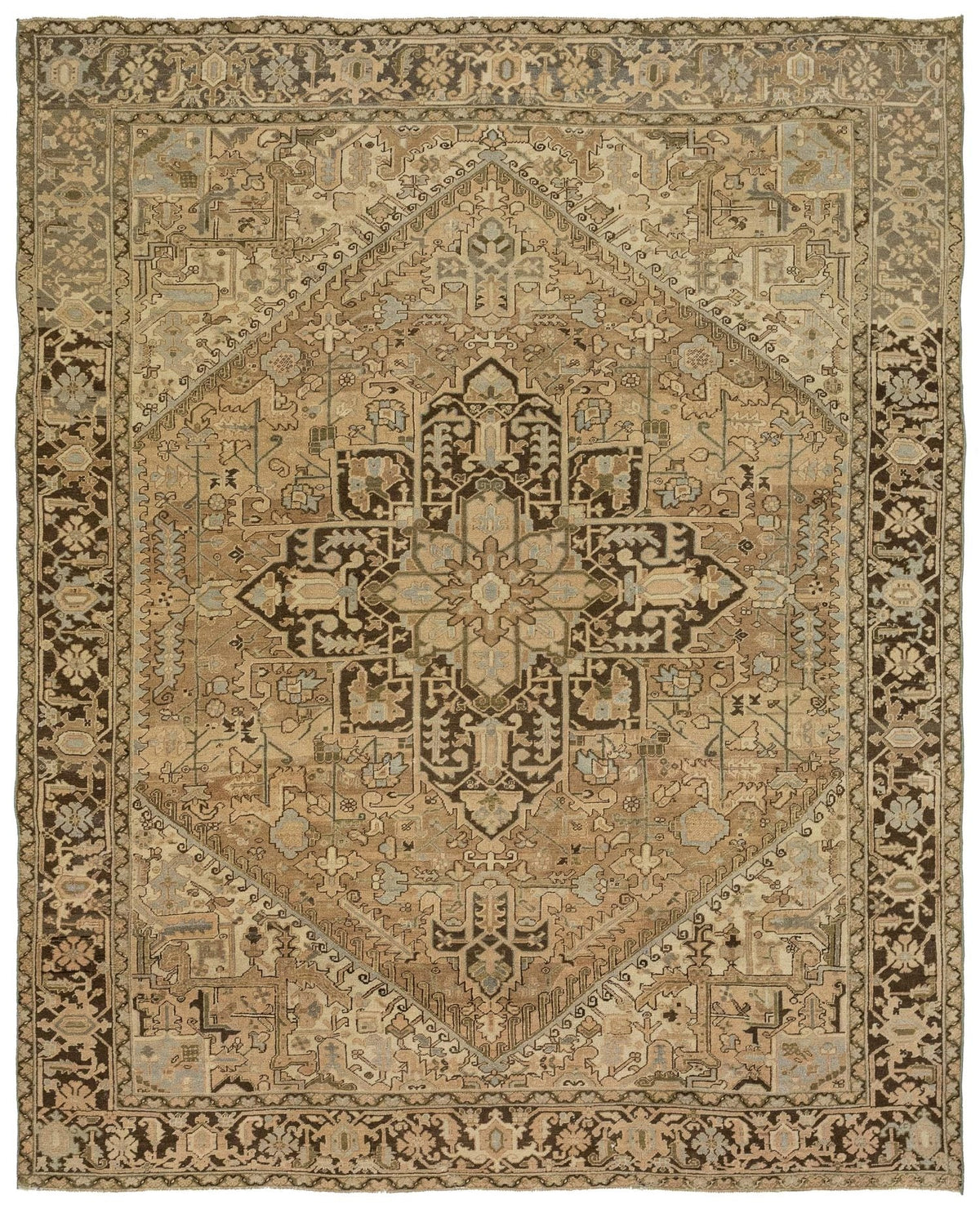 Vintage Heriz Handwoven Tribal Rug