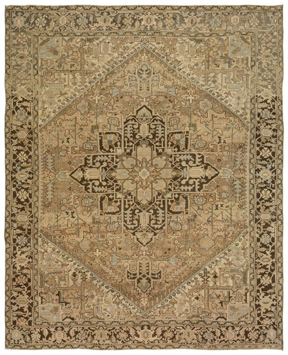 Vintage Heriz Handwoven Tribal Rug