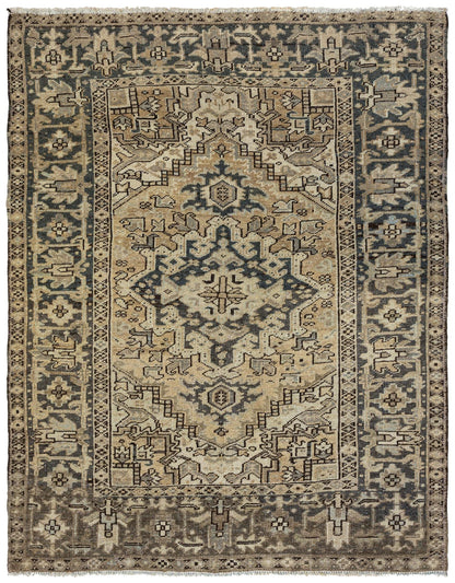 Vintage Heriz Handwoven Tribal Rug