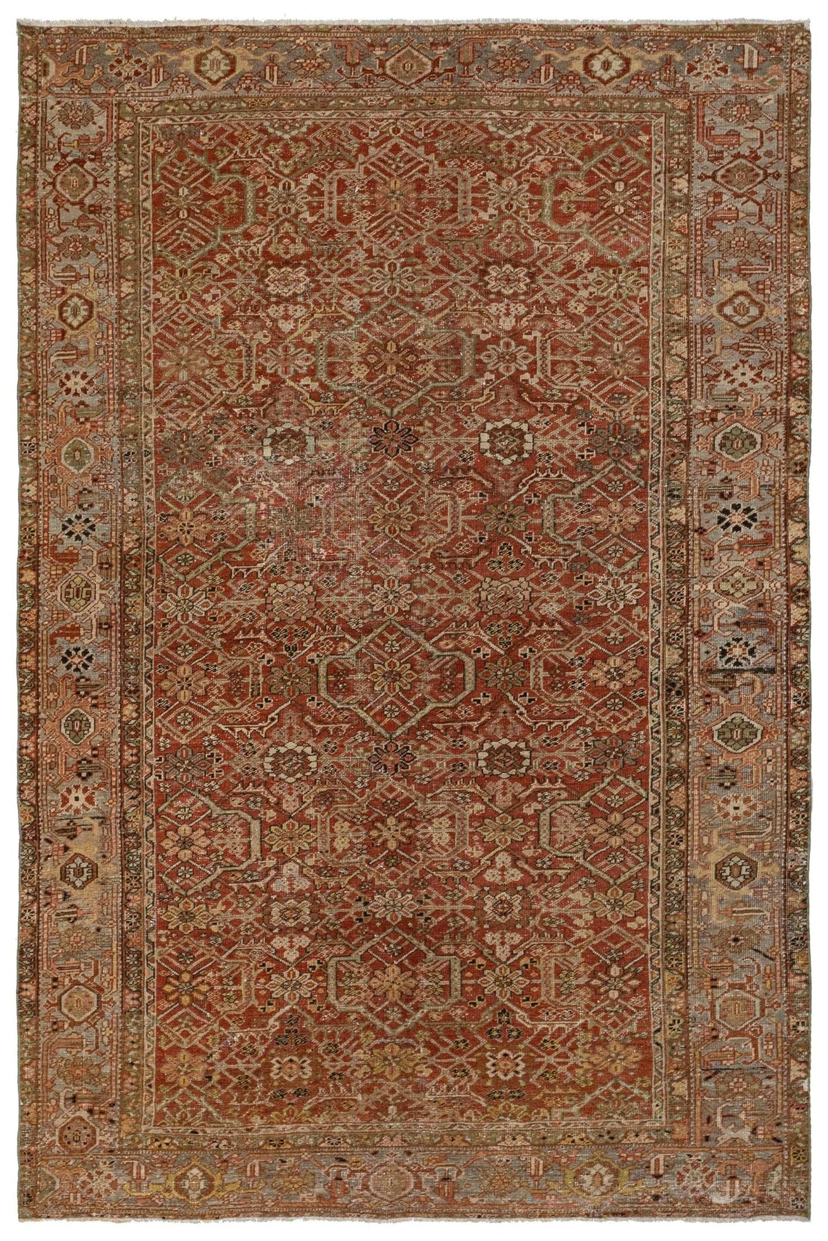 Vintage Heriz Handwoven Tribal Rug