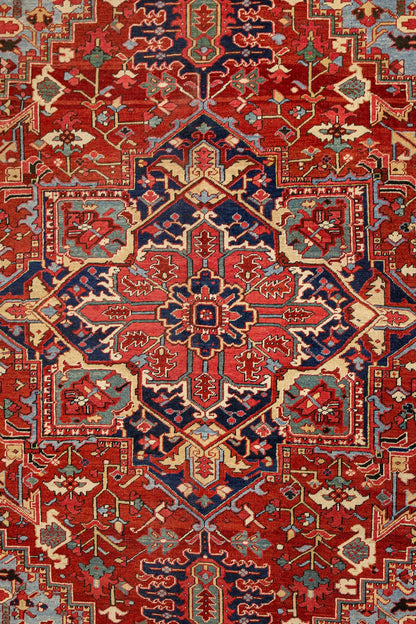 Antique Heriz Handwoven Tribal Rug, J87198