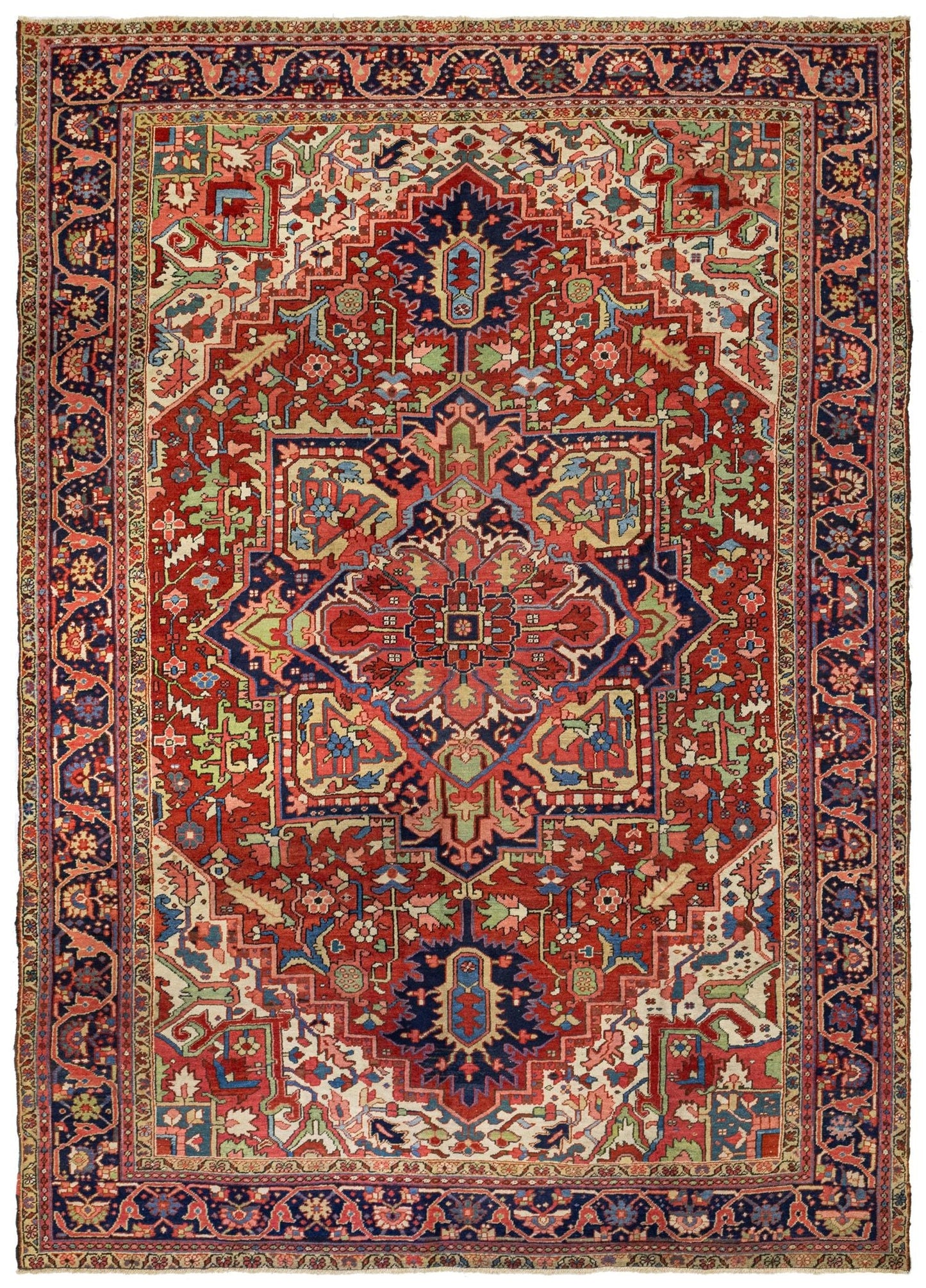 Antique Heriz Handwoven Tribal Rug