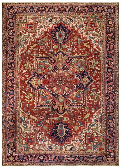 Antique Heriz Handwoven Tribal Rug
