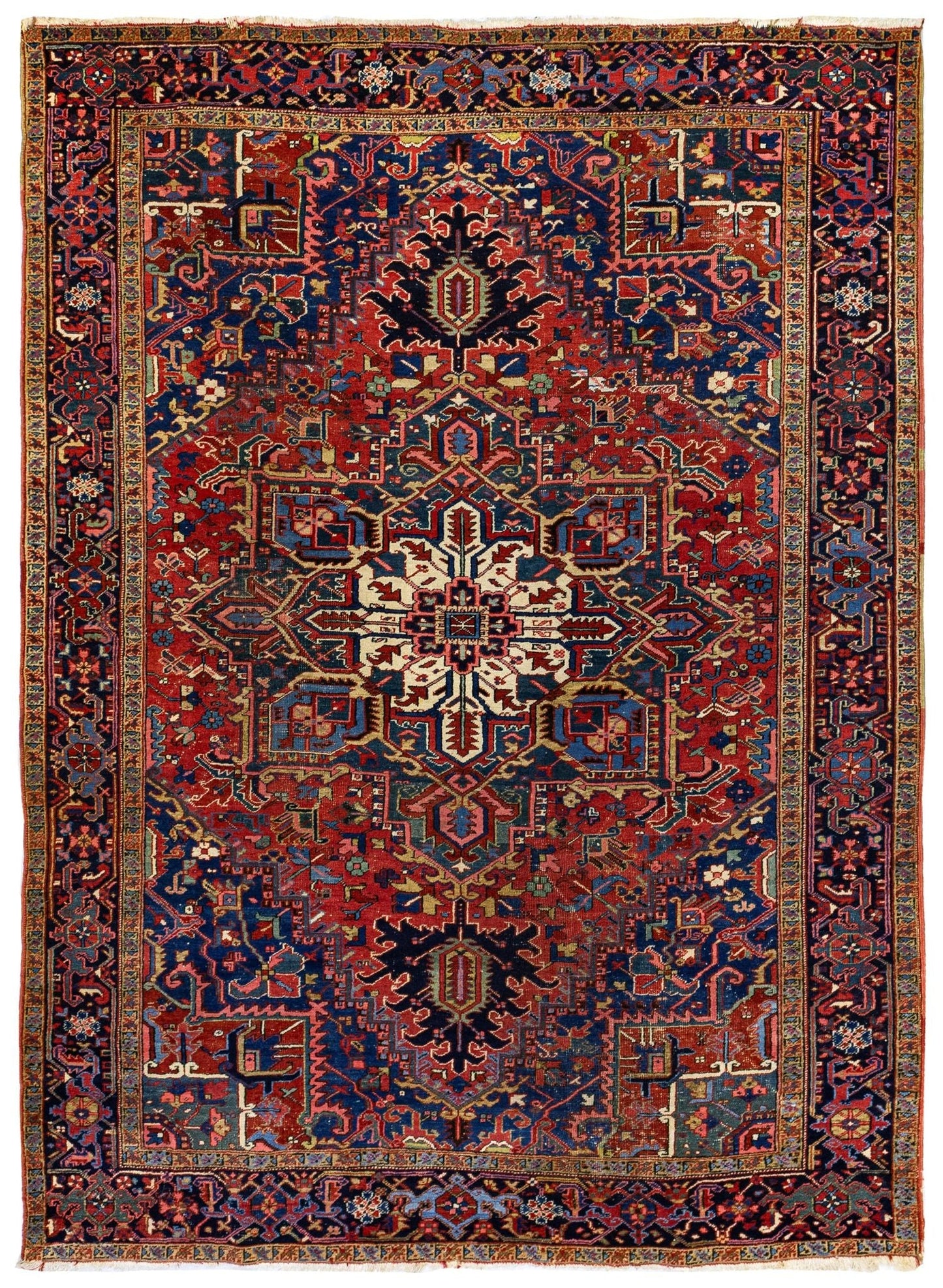 Antique Heriz Handwoven Tribal Rug