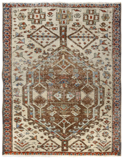 Vintage Heriz Handwoven Tribal Rug