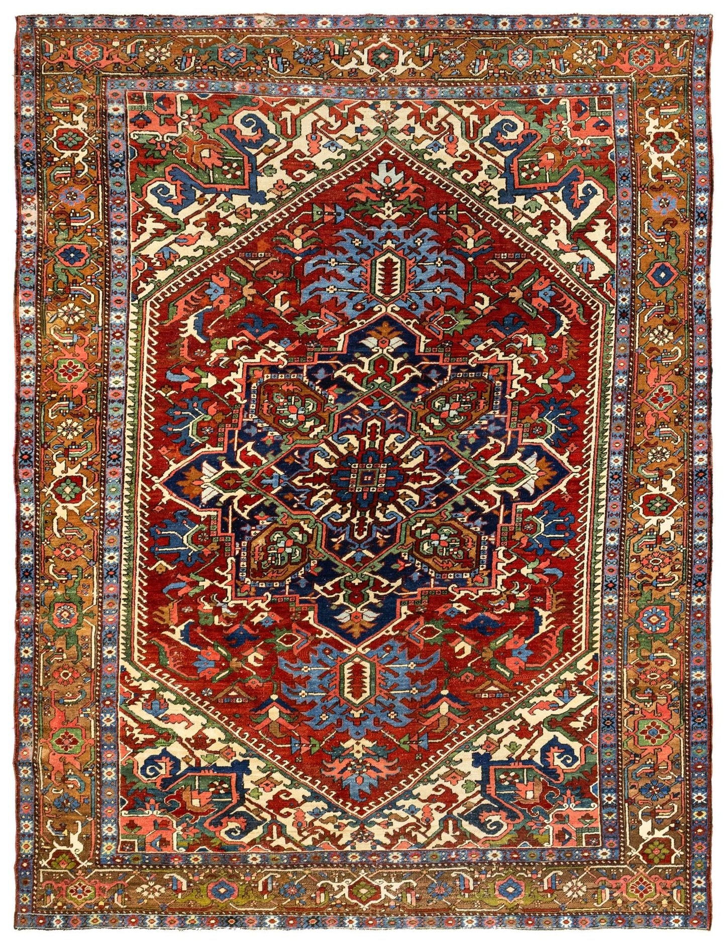 Antique Heriz Handwoven Tribal Rug