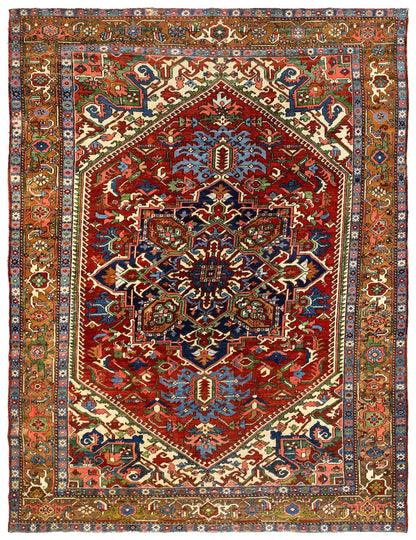 Antique Heriz Handwoven Tribal Rug
