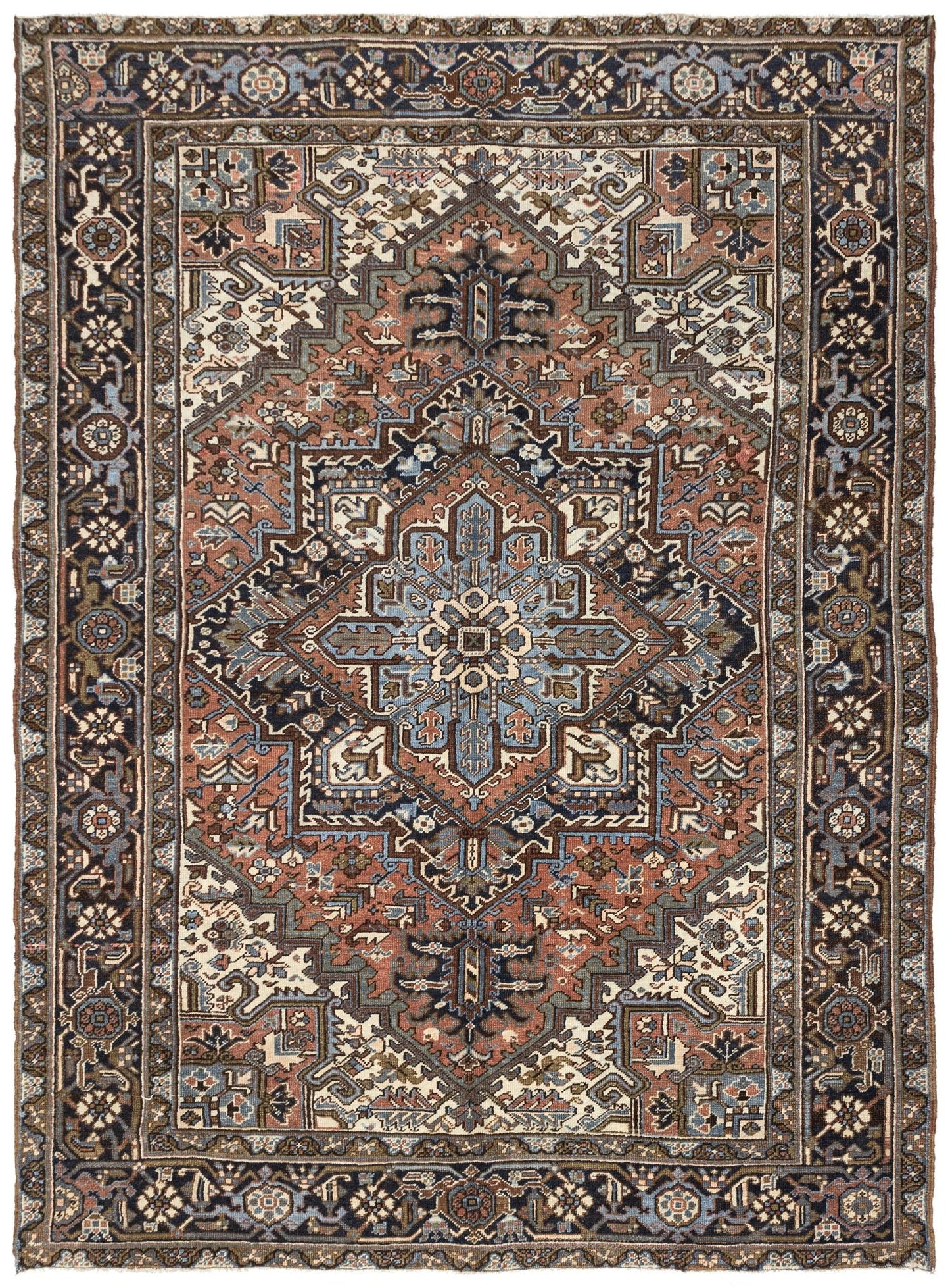 Vintage Heriz Handwoven Tribal Rug