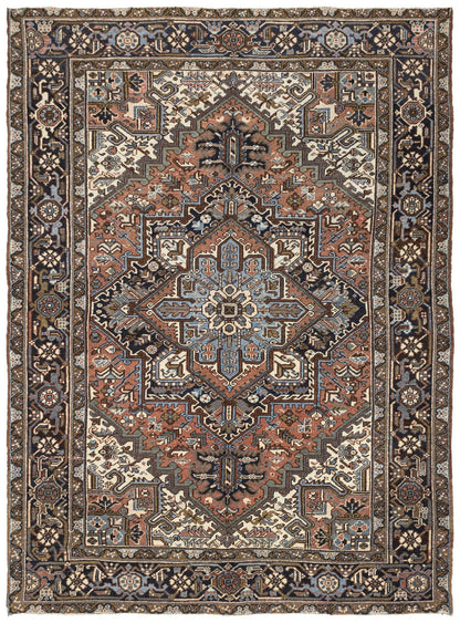 Vintage Heriz Handwoven Tribal Rug